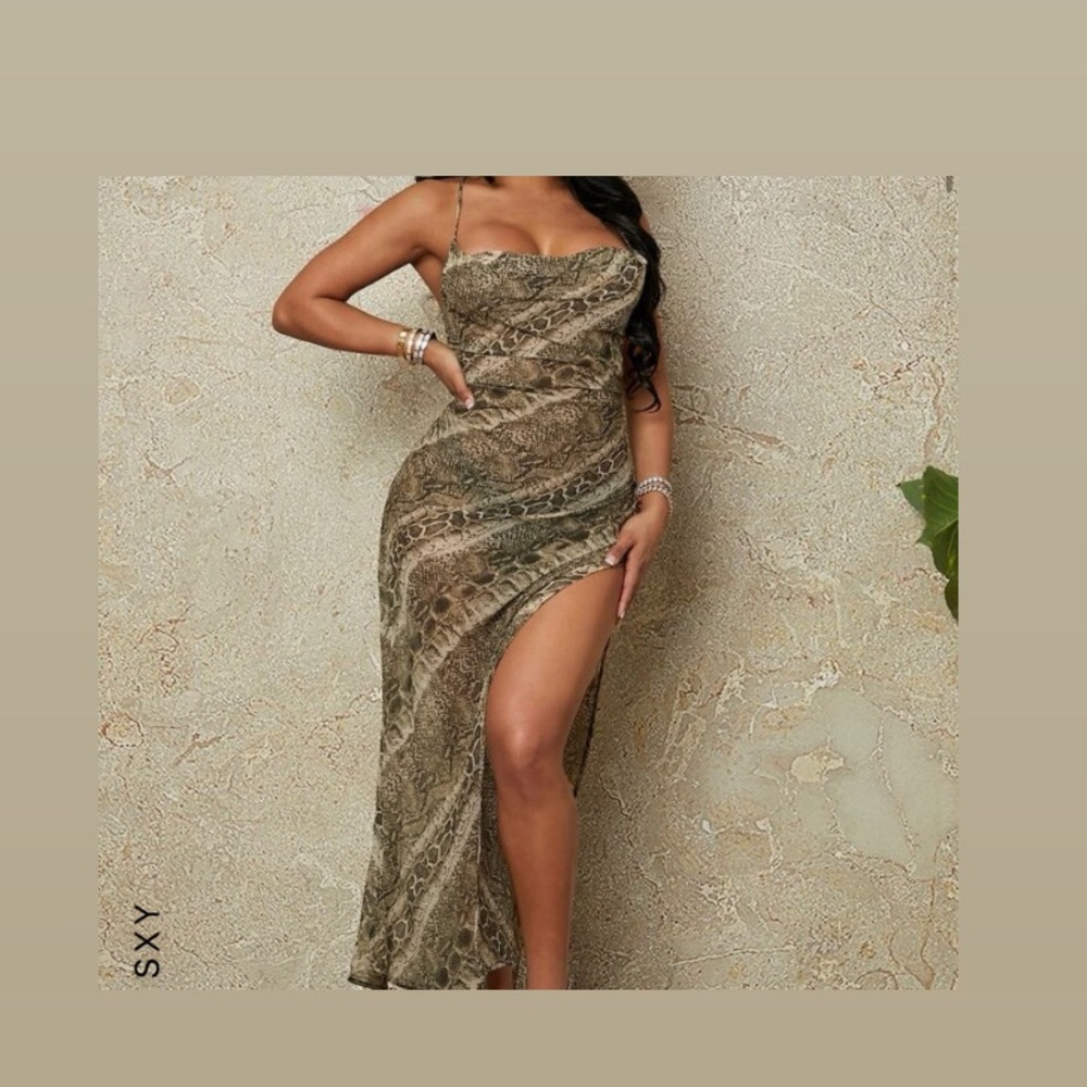 Sexy snakeskin print dress